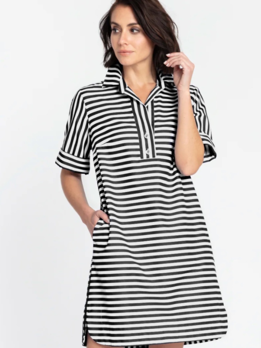 NWOT Hinson Wu "Aileen" dress black gingham stripe - medium